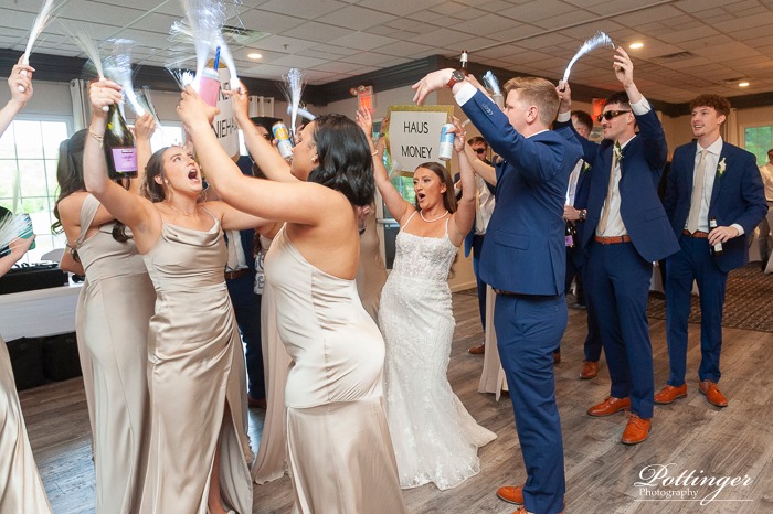 Wedding Party Dancing At Reception